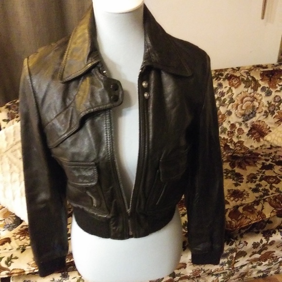 Vintage Skin Flair 100% leather motorcycle jacket - Picture 6 of 8